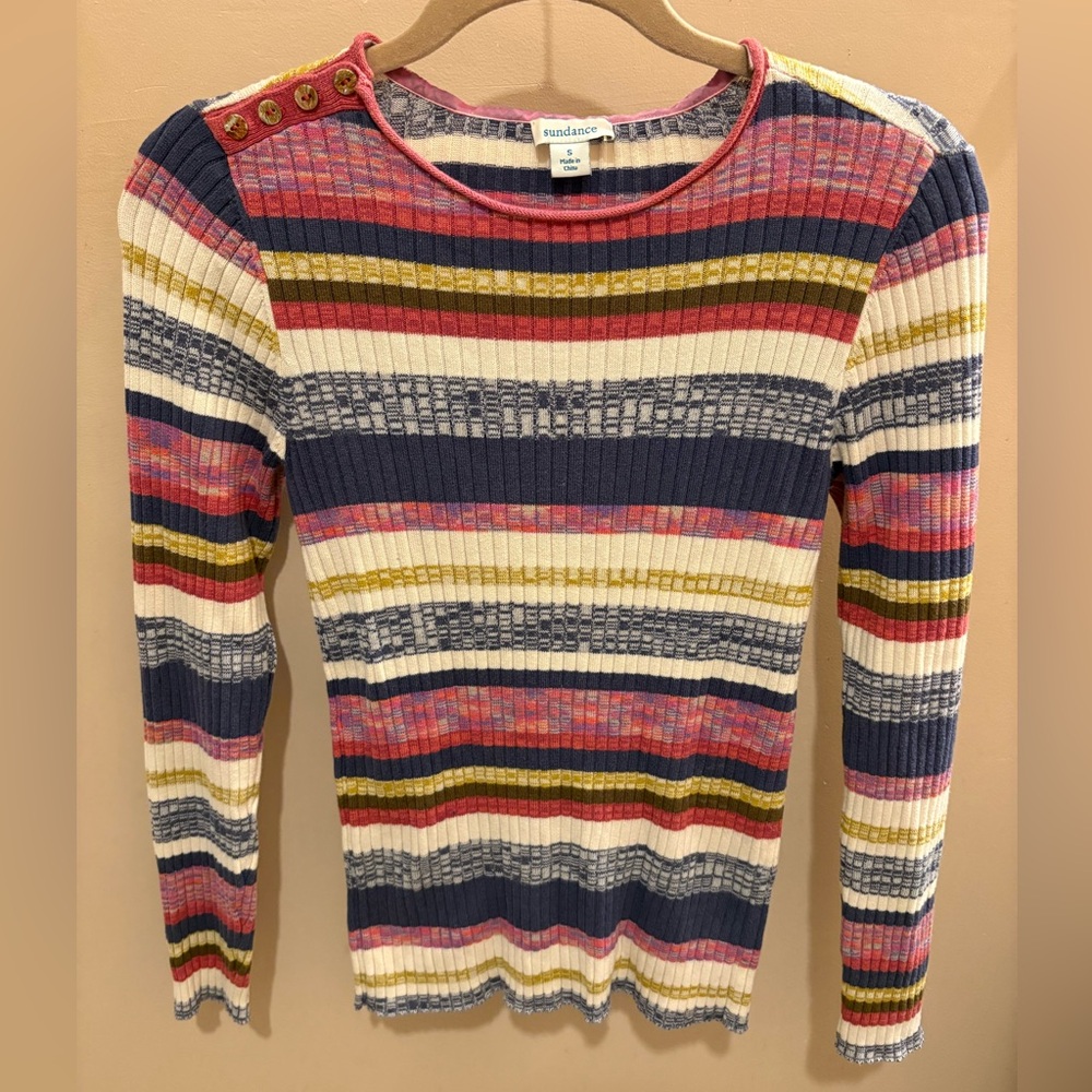 NWOT Sundance Multicolor Striped Ribbed Sweater Women’s Small